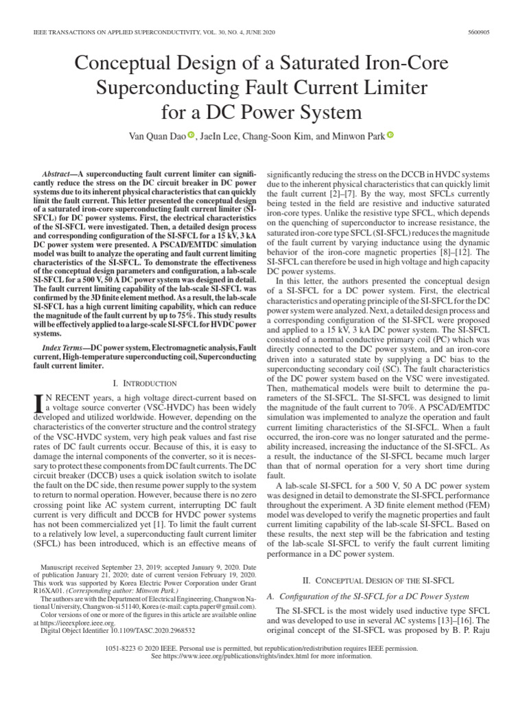 Superconducting Fault Current Limiter Design | PDF | Inductor | Inductance