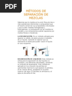 MÉTODOS DE SEPARACIÓN DE MEZCLAS