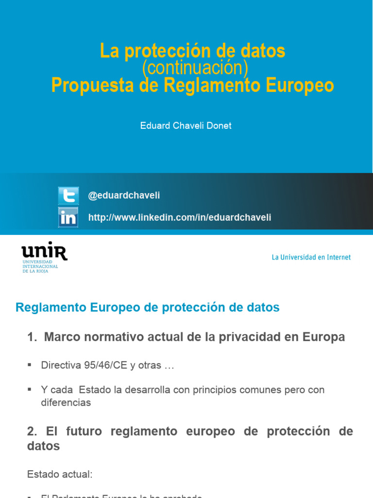 Reglamento Europeo de Protección de Datos | PDF | Privacidad
