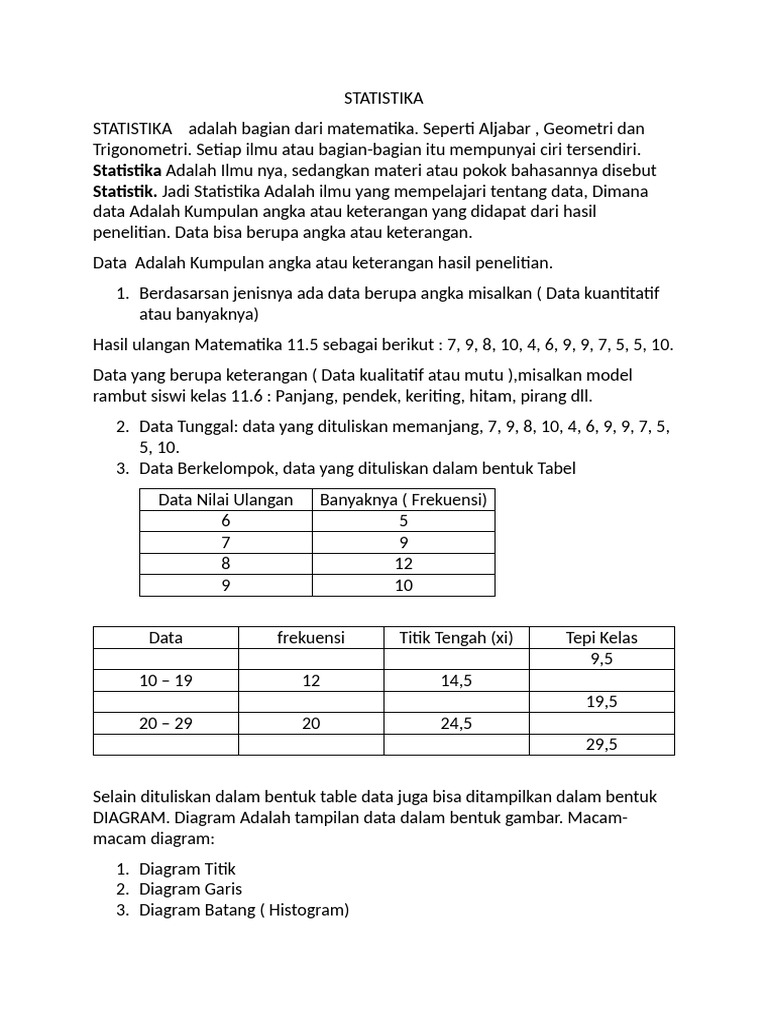 Pengenalan Statistika dan Data | PDF