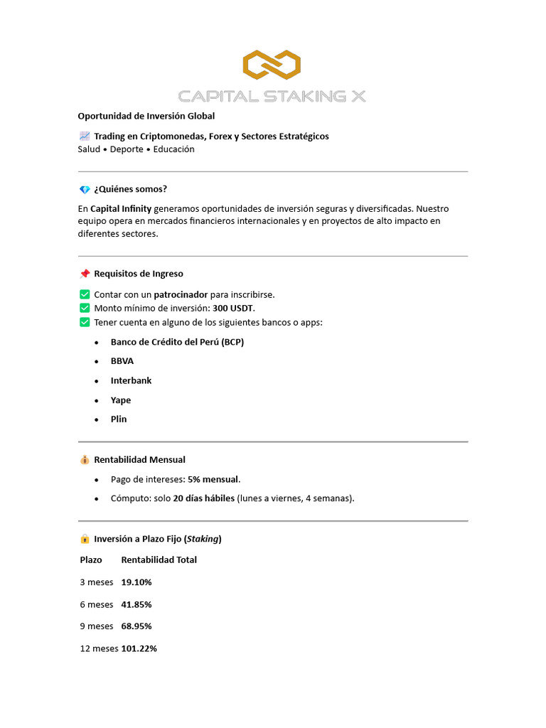 Capital Staking - Folleto Informativo | PDF | Economias