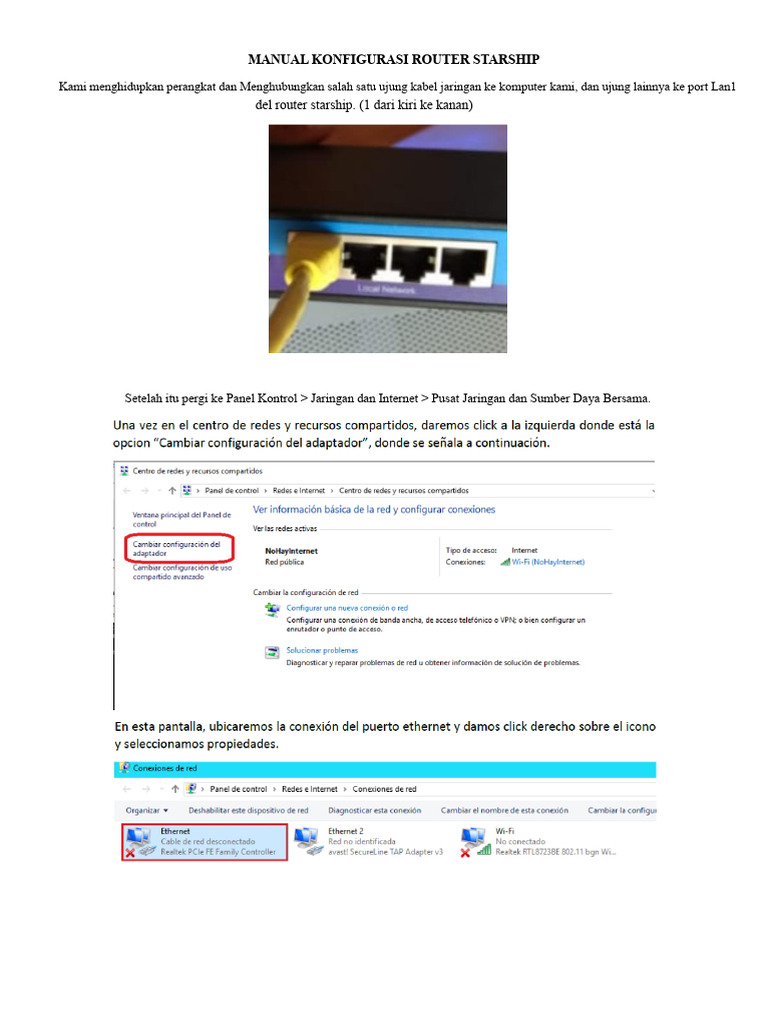 Manual Pengaturan Router Starship | PDF