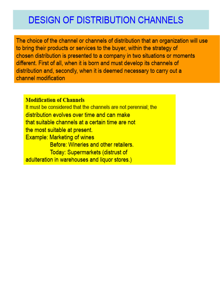 design of distribution channels | PDF | Economies | Marketing