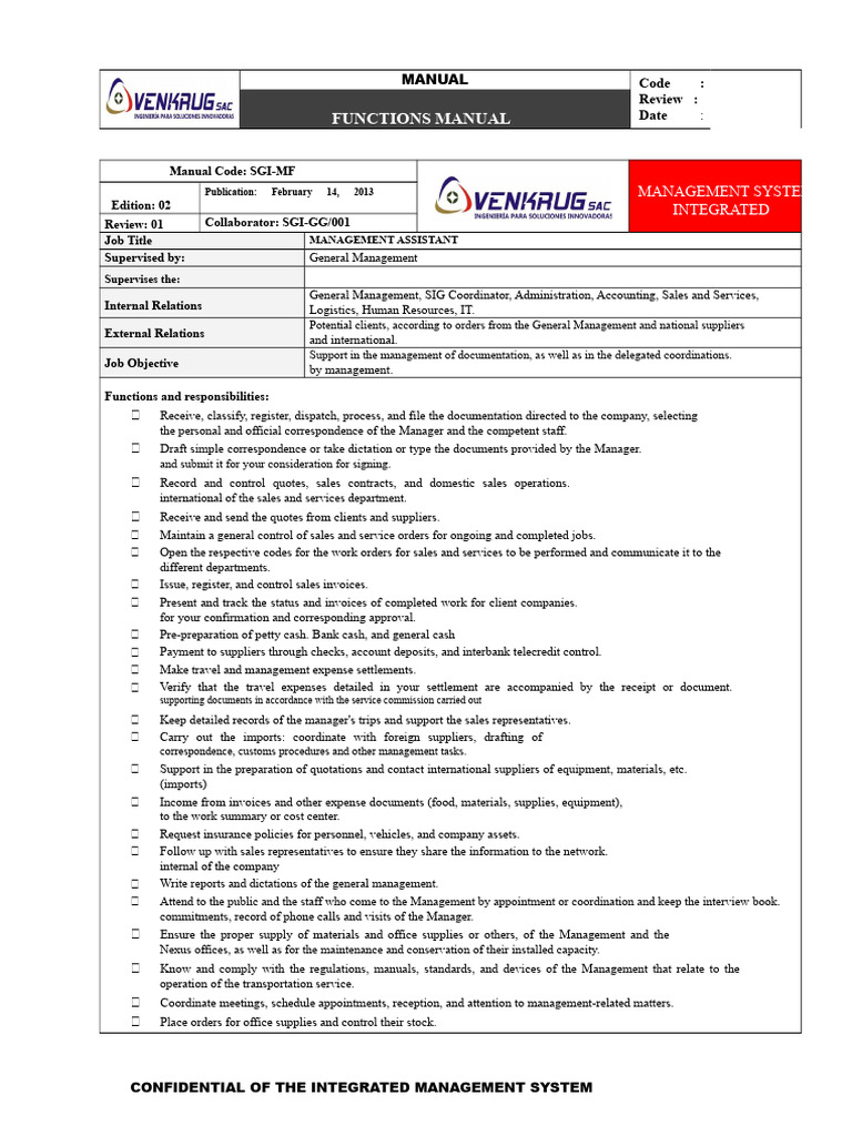 Integrated Management System Functions Manual | PDF | Invoice | Business