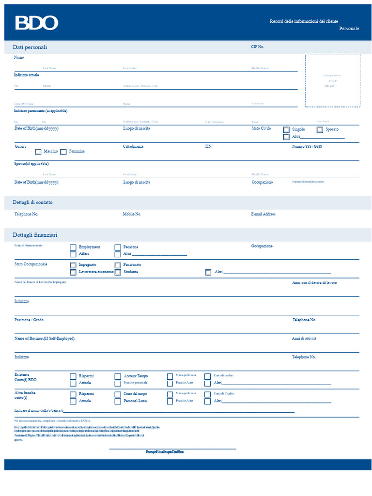 Bdo Cir Form PDF | PDF