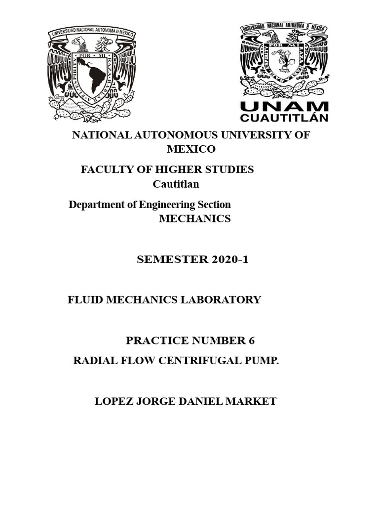 Fluid Mechanics: Centrifugal Pump Lab | PDF | Pump | Fluid Dynamics