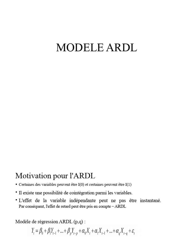 Guide complet sur le modèle ARDL | PDF | Régression linéaire ...