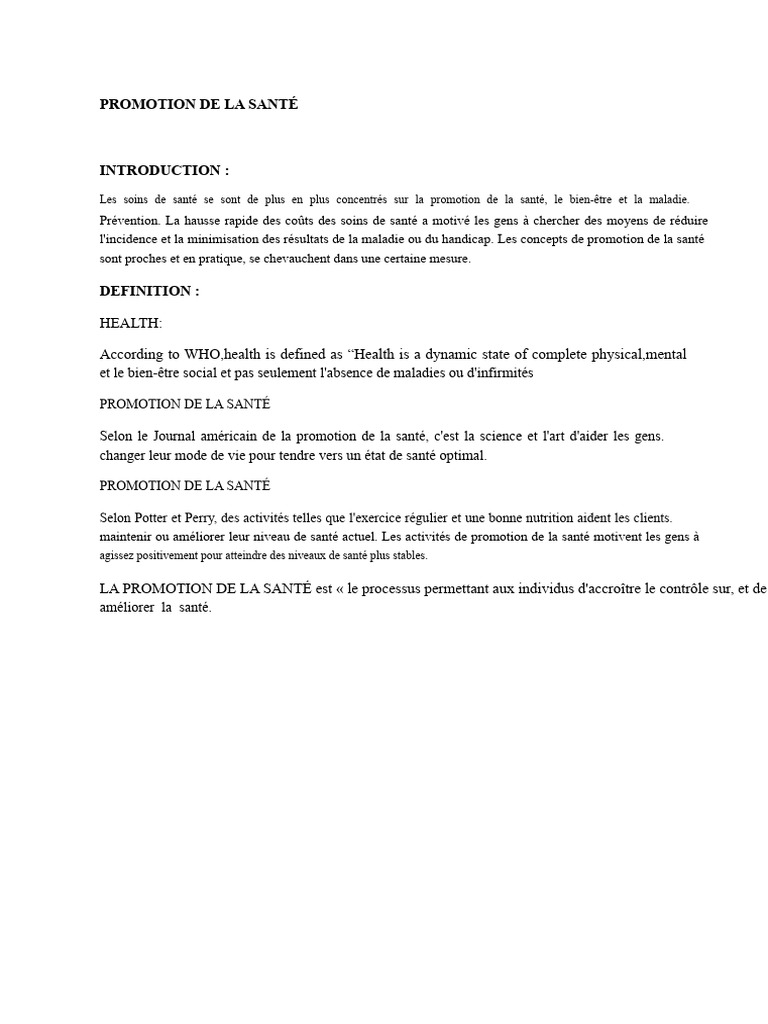 Promotion de la santé et bien-être | PDF | Allaitement | Invalidité