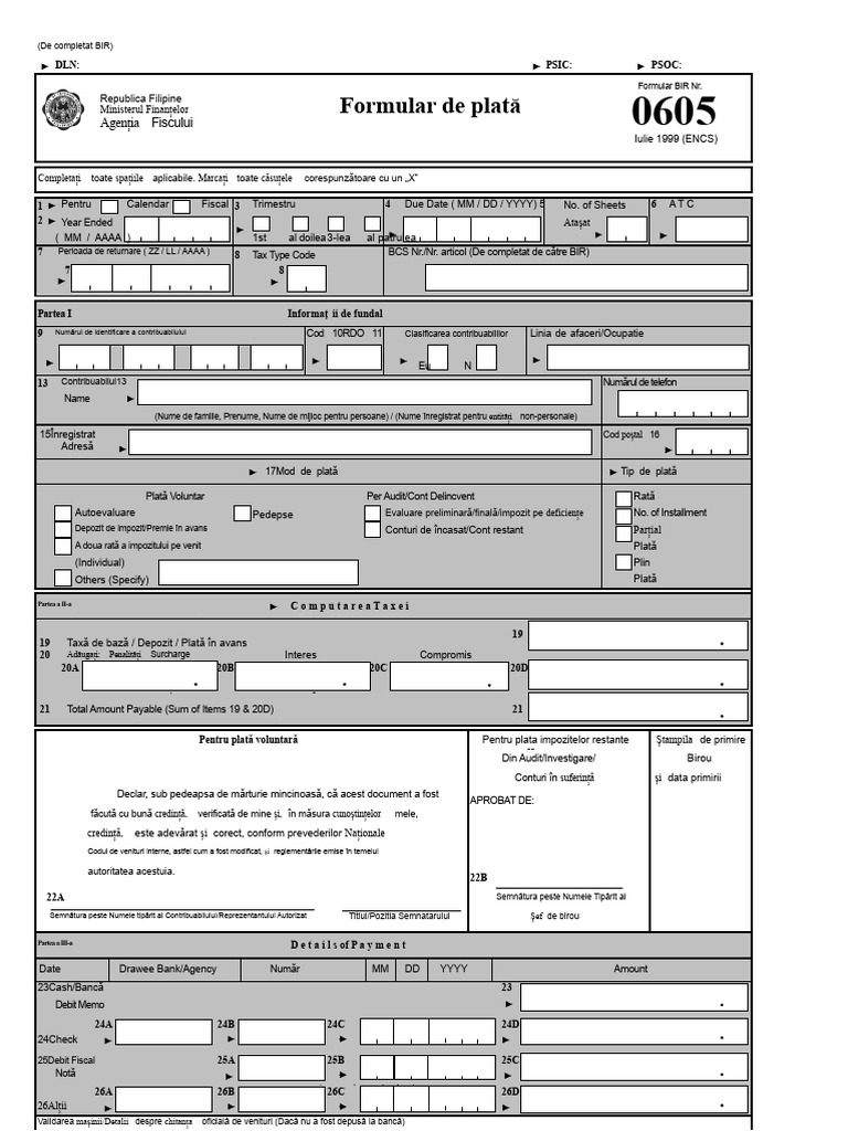Formular 0605 | PDF