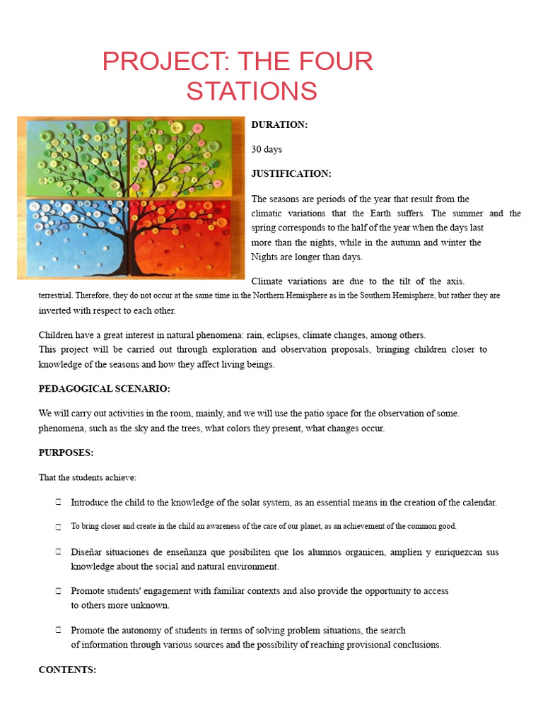 Exploring the Four Seasons Project | PDF | Earth
