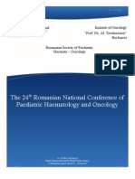 The 24 Romanian National Conference of Paediatric Haematology and Oncology
