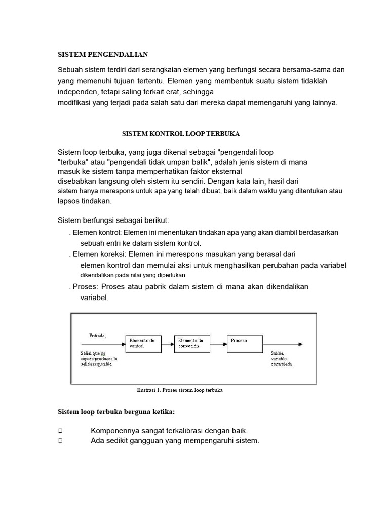 Sistem Kontrol: Loop Terbuka vs Tertutup | PDF