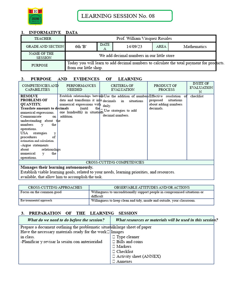 Session Sum of Decimal Numbers | PDF | Mathematics