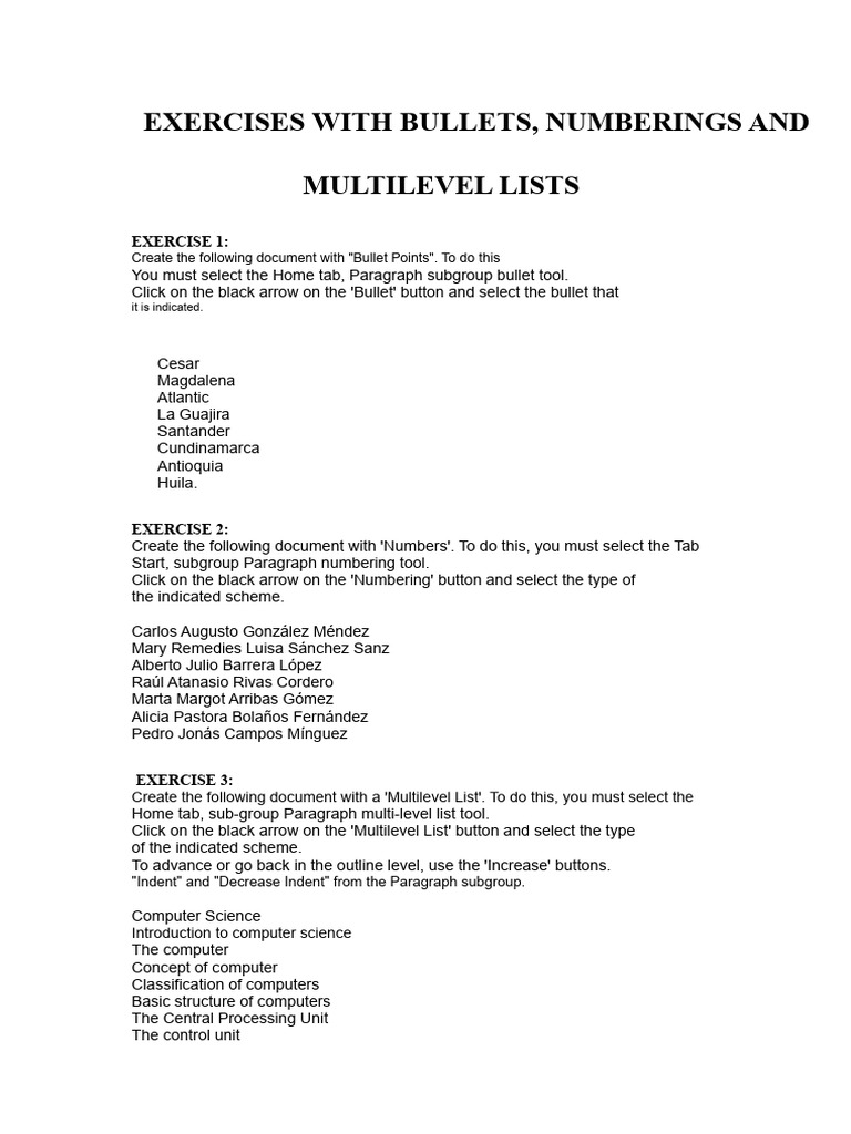 Exercises With Bullets To Do | PDF | Computer Architecture | Digital ...