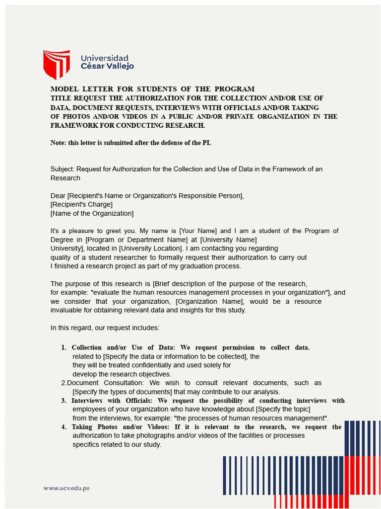 Authorization Request for Research Data | PDF | Data | Information