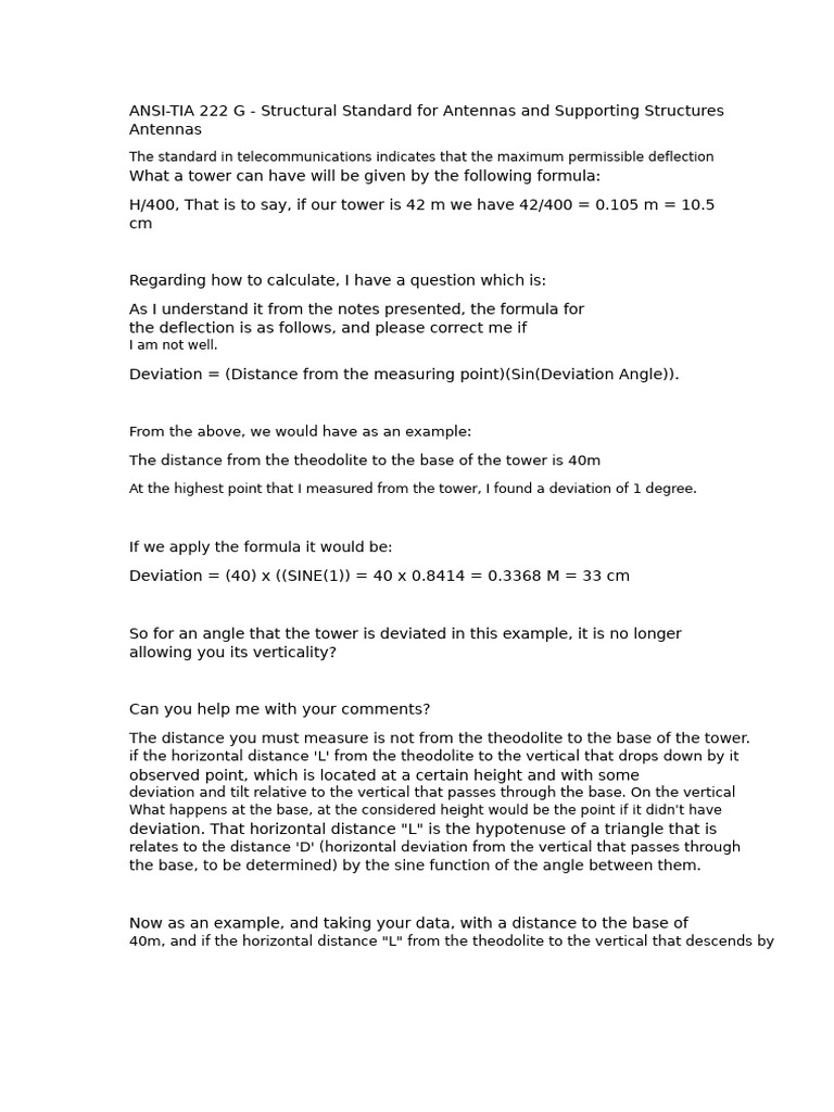 ANSI-Formulas To Determine The Verticality of Telecommunications Towers ...