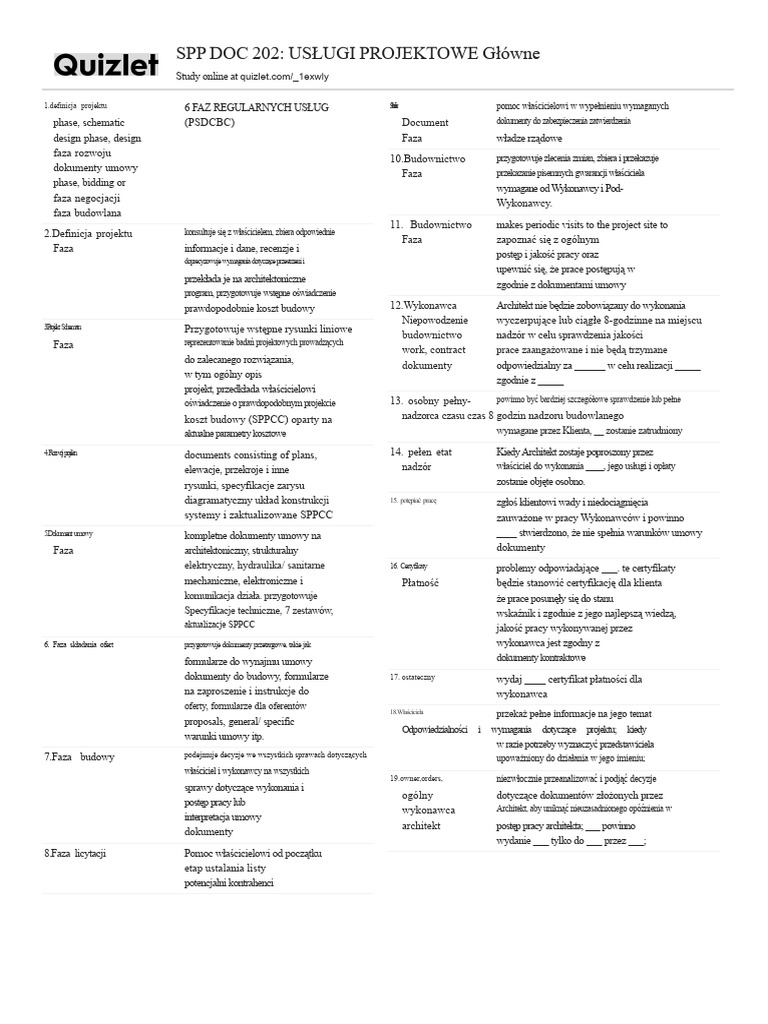 Usługi Projektowe SPP Doc 202 | PDF