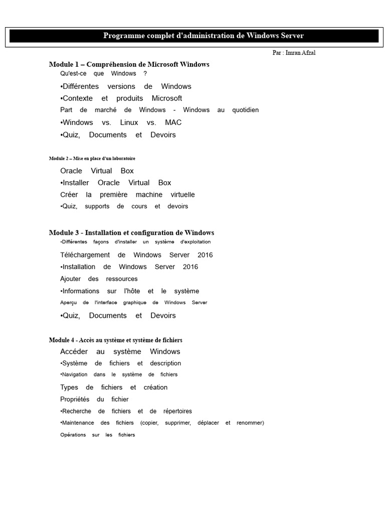 Administration complète de Windows Server | PDF | Microsoft Windows ...