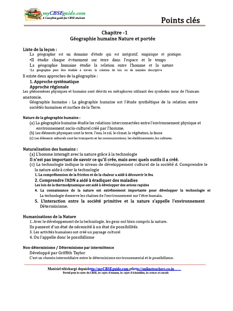 Géographie humaine : concepts et approches | PDF | Géographie ...