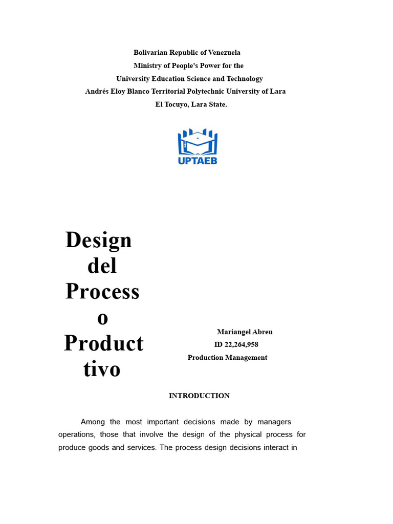 Production Process Design Overview | PDF | Value (Economics) | Economies