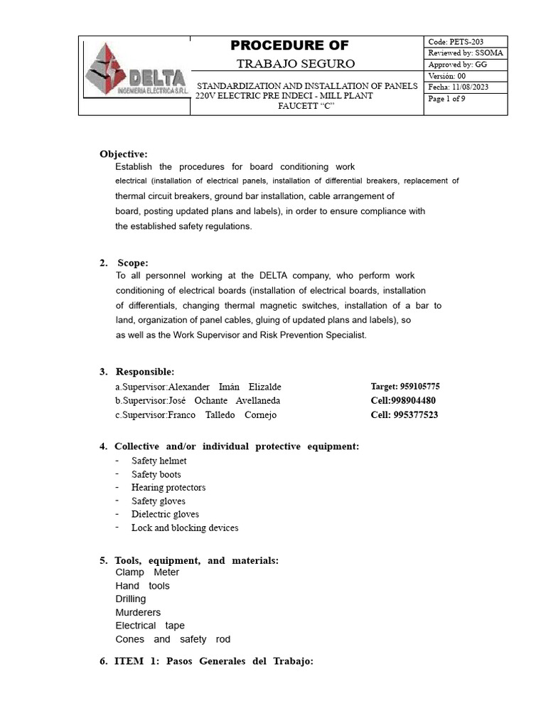 Safe Installation of 220V Electrical Panels | PDF | Electricity ...