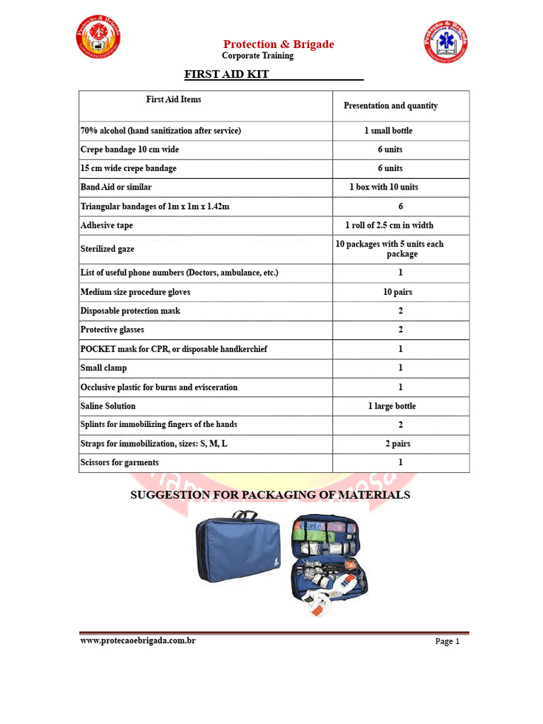 Essential First Aid Kit Contents Guide | PDF