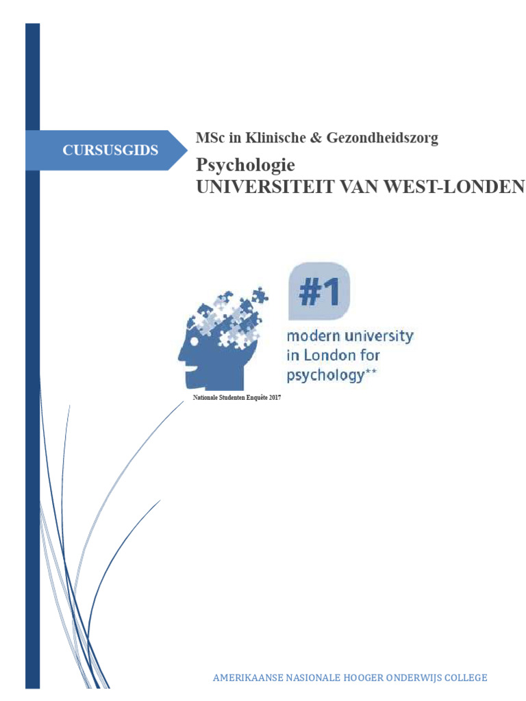 MSC Klinische & Gezondheidspsychologie Module Details | PDF