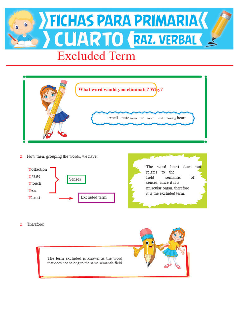 Activities of the Excluded Term for Fourth Grade of Primary Education ...