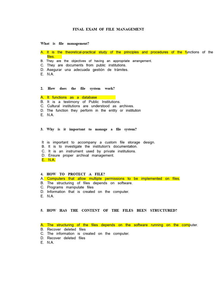 FINAL_EXAM_OF_FILE_MANAGEMENT_WITH_ANSWERS_1 | PDF