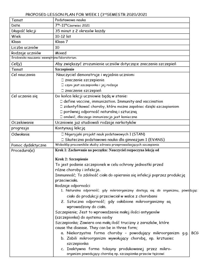 BASIC - SC - PLAN - JSS1 - 3. Semestr | PDF