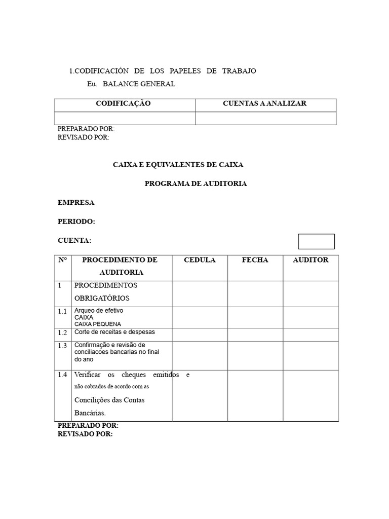 Auditoria de Caixa e Controle Interno | PDF | Contabilidade