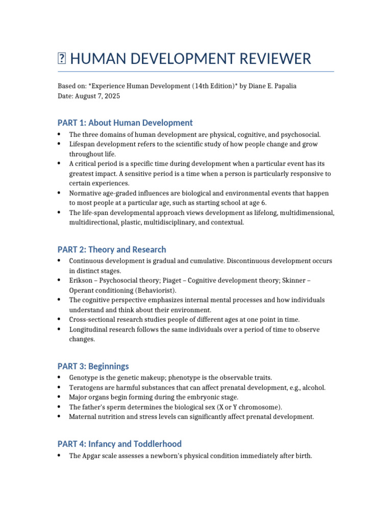 Human Development Overview and Theories | PDF | Adolescence | Thought