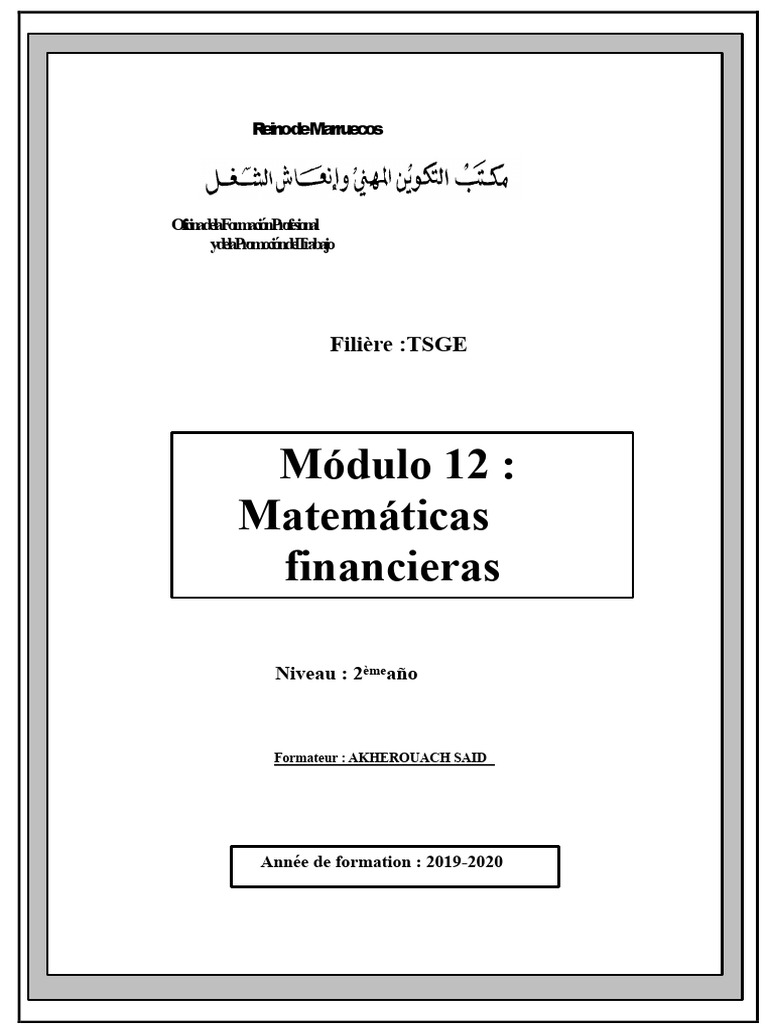 Curso de Matemáticas Financieras | PDF | Interés | Bancos