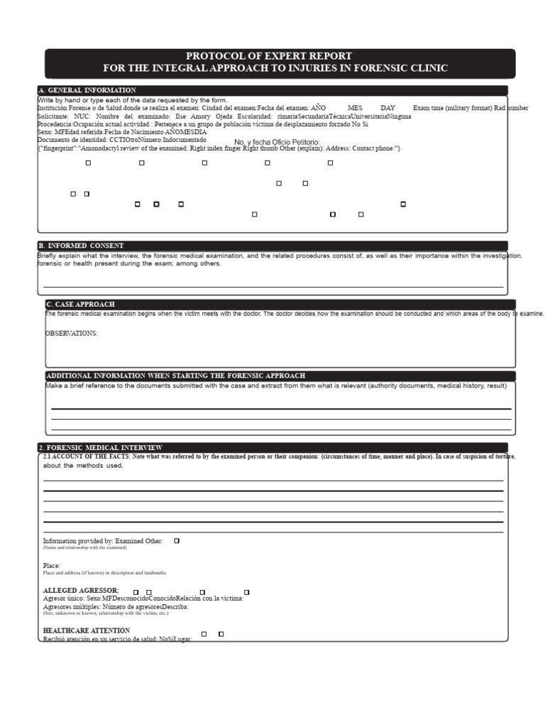 Expert Report Protocol | PDF | Forensic Science | Physical Examination