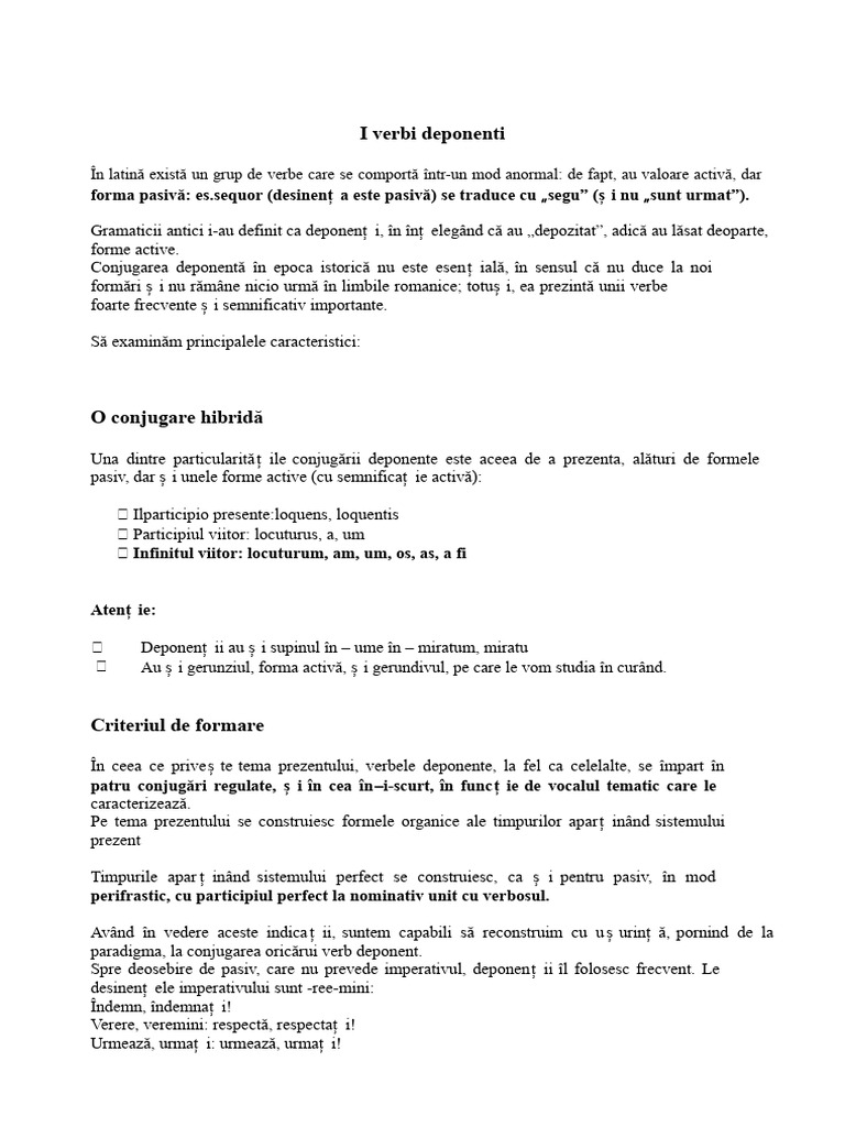 Verbe Deponent | PDF