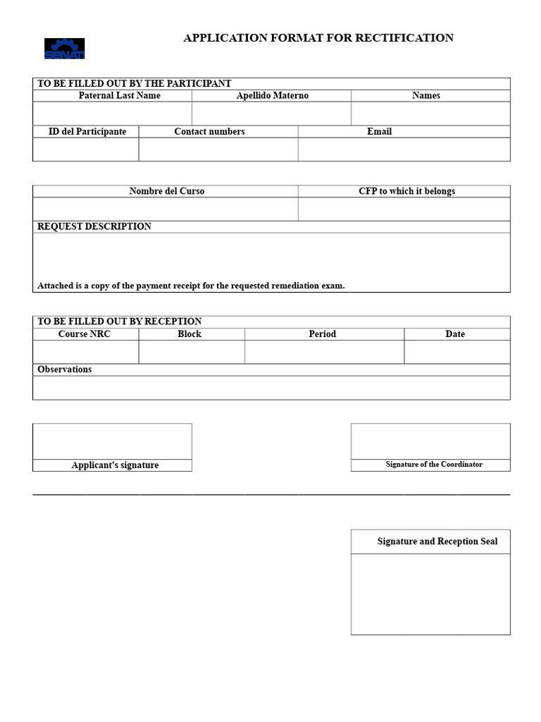 Application Form For Correction | PDF