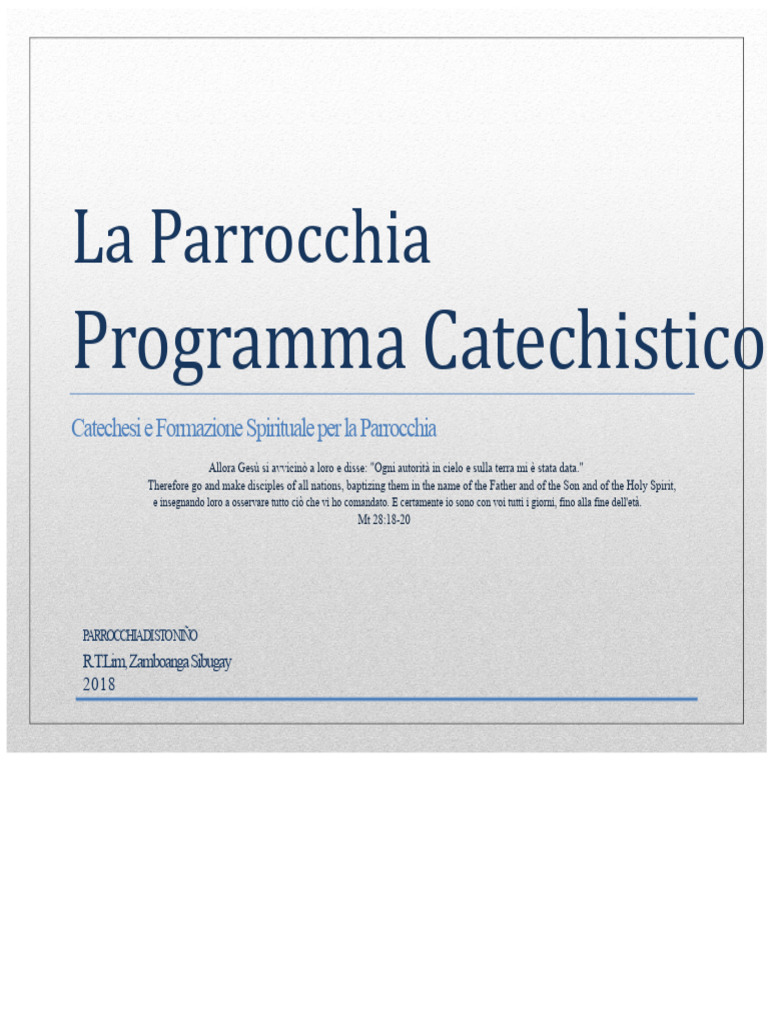Programma Catechetico | PDF