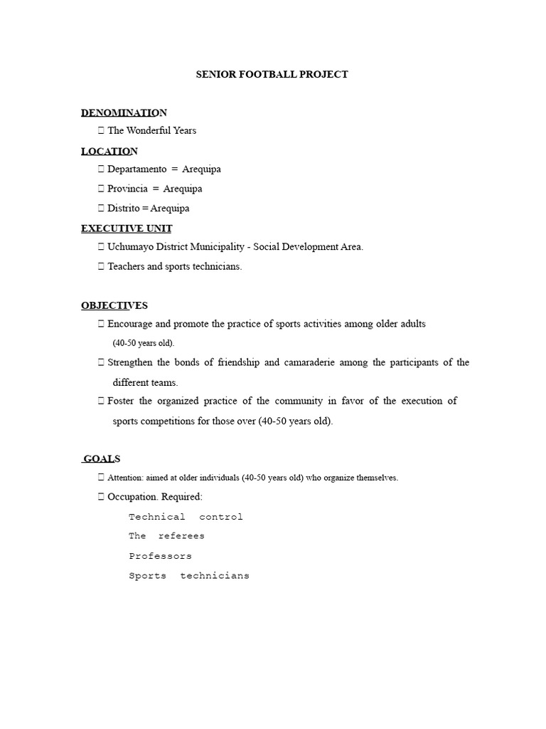 Senior Football Championship for Adults | PDF