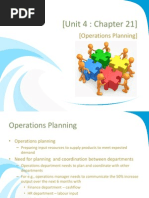 Unit 4 - Chapter 21 - Operations Planning