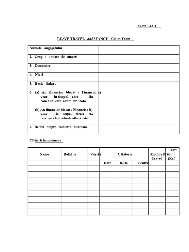 LTA Anexa I | PDF