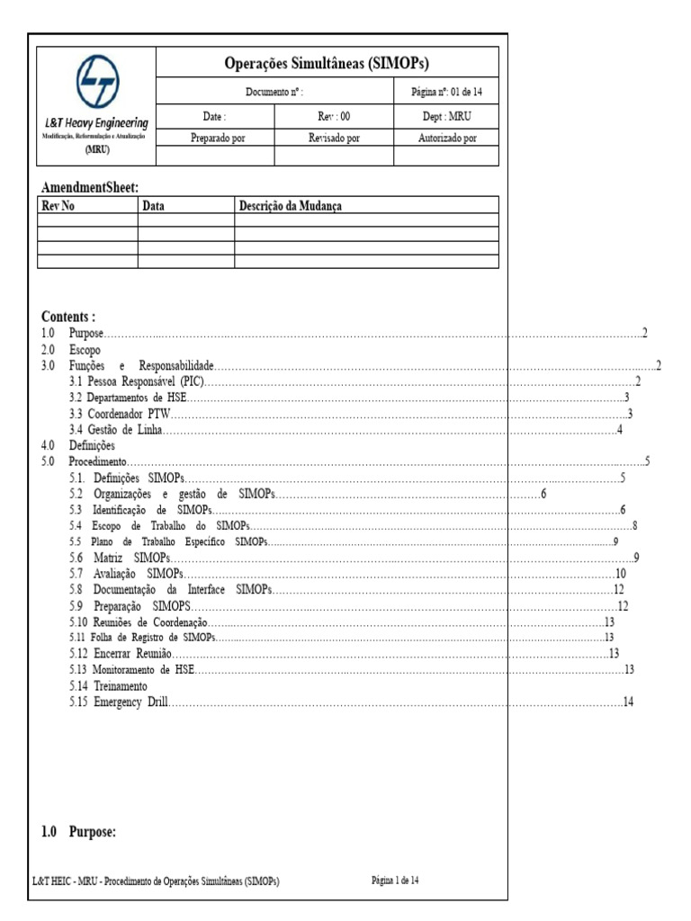 11 Procedimento SIMOPs 11 | PDF | Avaliação de risco | Mitigação das ...