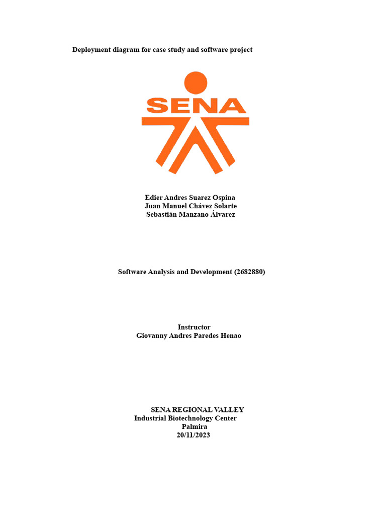 Deployment Diagram For Case Study and Software Project GA4-220501095 ...
