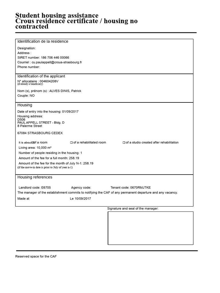 Caf Al Certificate | PDF