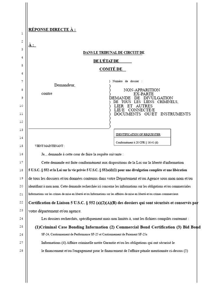 Demande de divulgation d'informations judiciaires | PDF | Droit ...