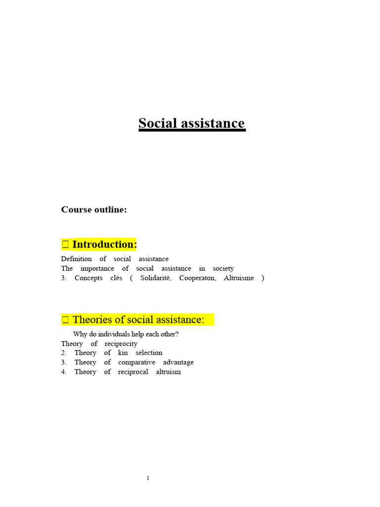 Manual Course Social Assistance-1 | PDF | Well Being | Altruism