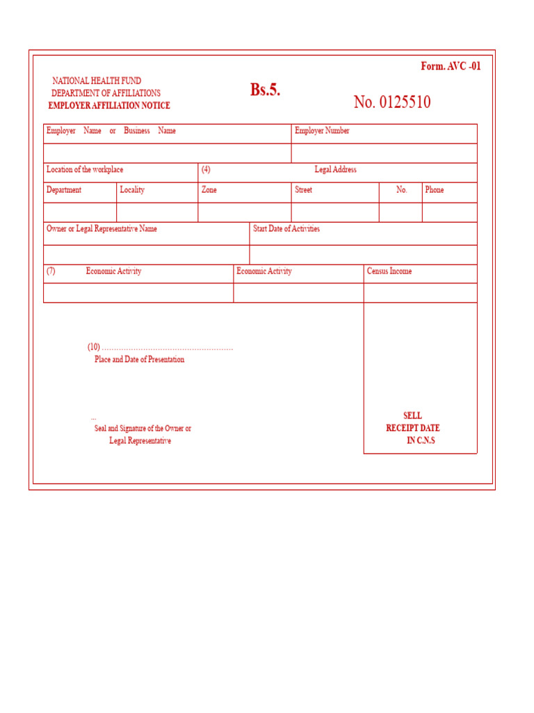 Employer Affiliation Notice Form AVC-01 | PDF