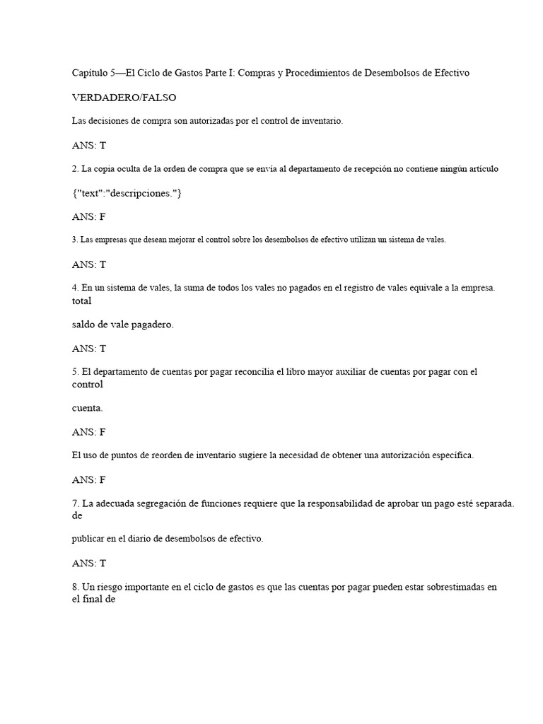 Capítulo 5 - Ciclo de Gastos Parte 1 | PDF | Cuentas por pagar | Business