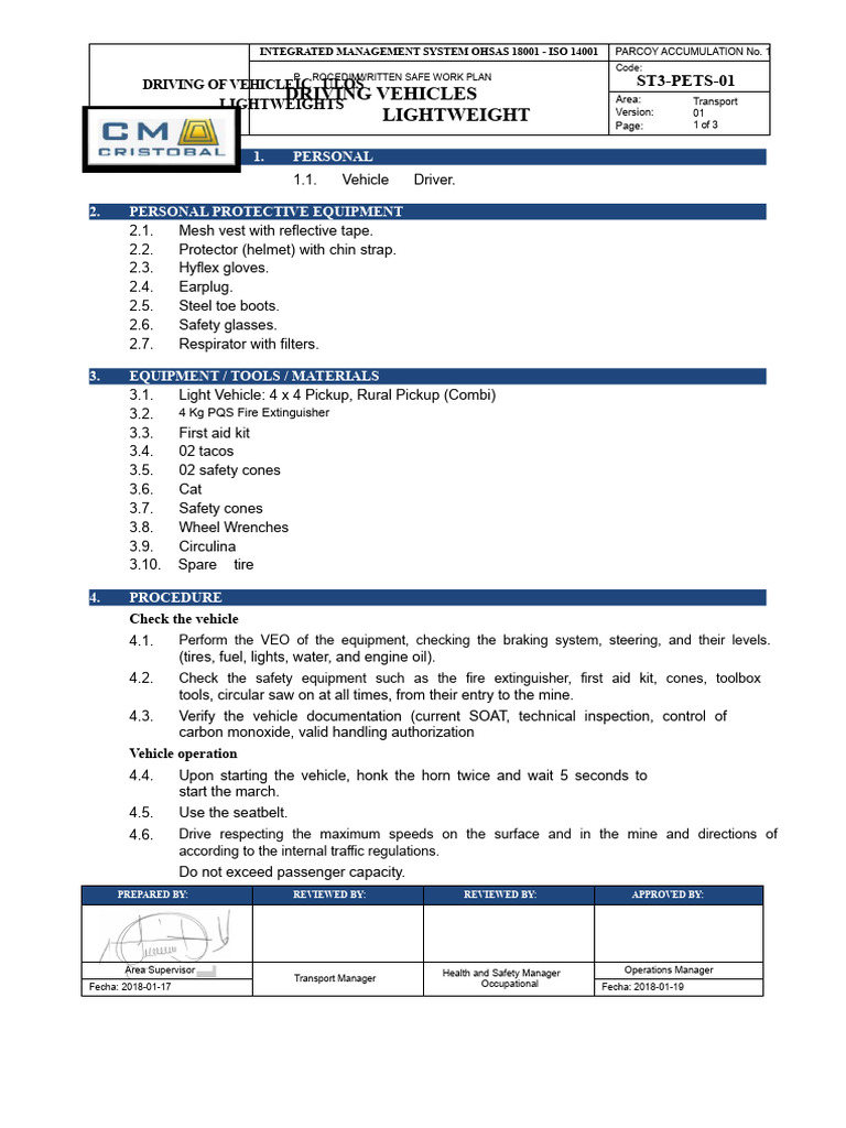 Safe Vehicle Driving Procedures | PDF | Vehicles | Traffic