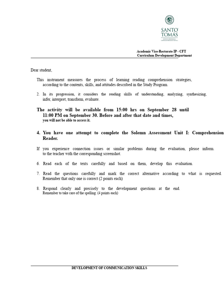 Reading Comprehension Assessment Guide | PDF | Reading Comprehension ...