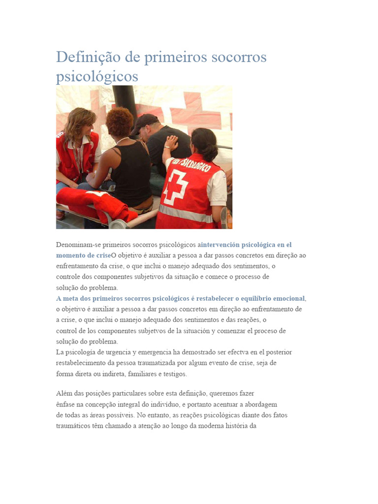 Primeiros Socorros Psicol gicos Guia Essencial PDF Psicologia 